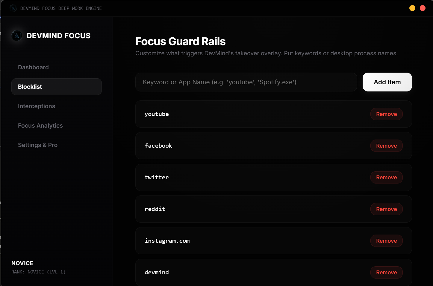 Focus Guard Rails.