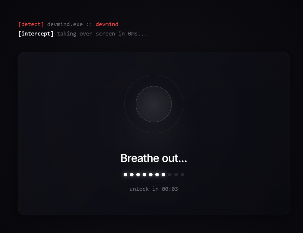 Forced breath, not willpower.